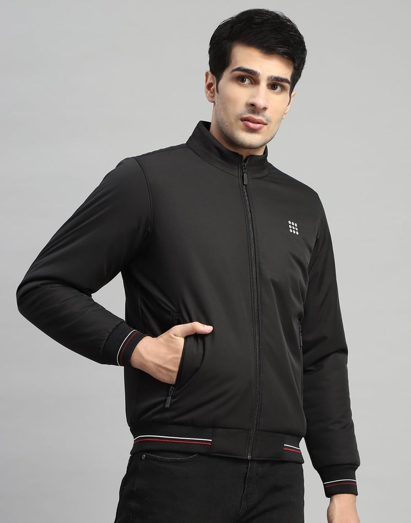 Rockit from House of Monte Carlo Mens Black Solid Mock Neck Full Sleeve Jacket (2240102483-2-42) - Image 3