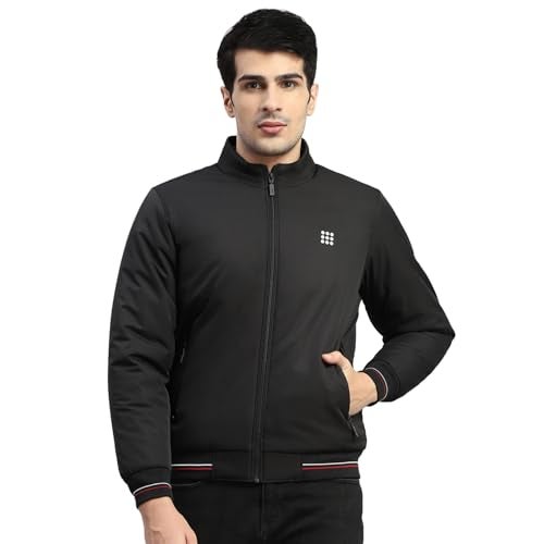 Rockit from House of Monte Carlo Mens Black Solid Mock Neck Full Sleeve Jacket (2240102483-2-42) - Image 1