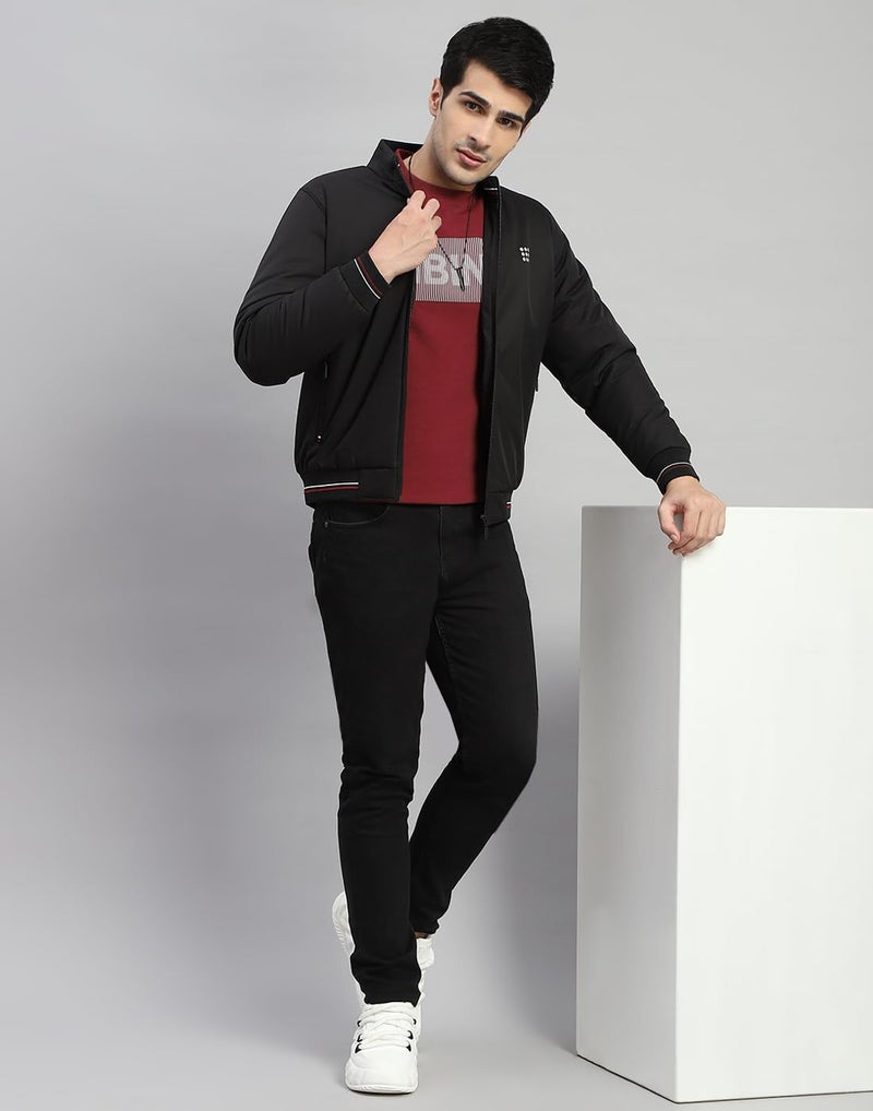Rockit from House of Monte Carlo Mens Black Solid Mock Neck Full Sleeve Jacket (2240102483-2-42) - Image 5