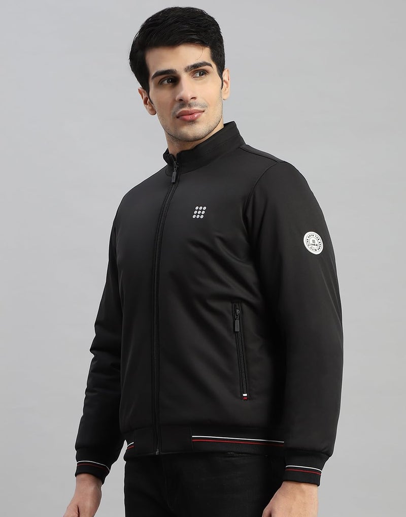 Rockit from House of Monte Carlo Mens Black Solid Mock Neck Full Sleeve Jacket (2240102483-2-42) - Image 2