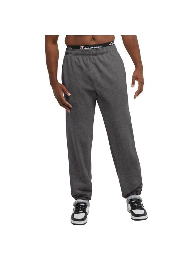 Champion Powerblend Relaxed Bottom, Best Sweatpants for Men(reg. Or Big & Tall), Granite Heather C Patch Logo, L Tall - Image 4