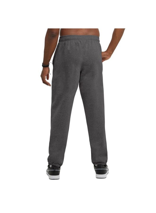 Champion Powerblend Relaxed Bottom, Best Sweatpants for Men(reg. Or Big & Tall), Granite Heather C Patch Logo, L Tall - Image 5