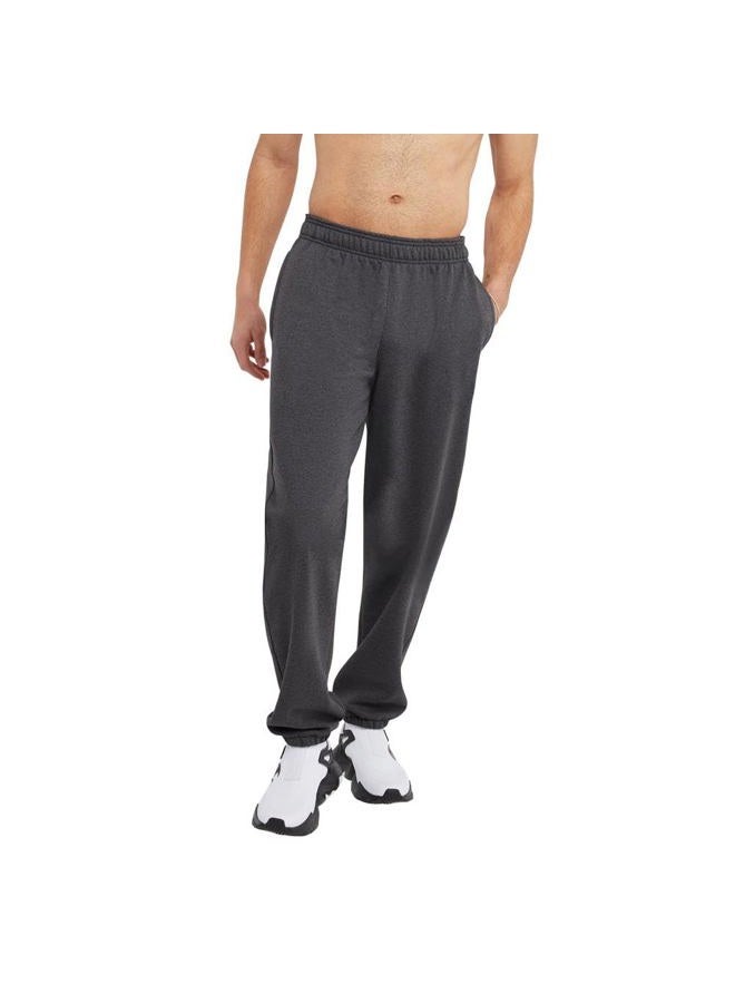 Champion Powerblend Relaxed Bottom, Best Sweatpants for Men(reg. Or Big & Tall), Granite Heather C Patch Logo, L Tall - Image 1