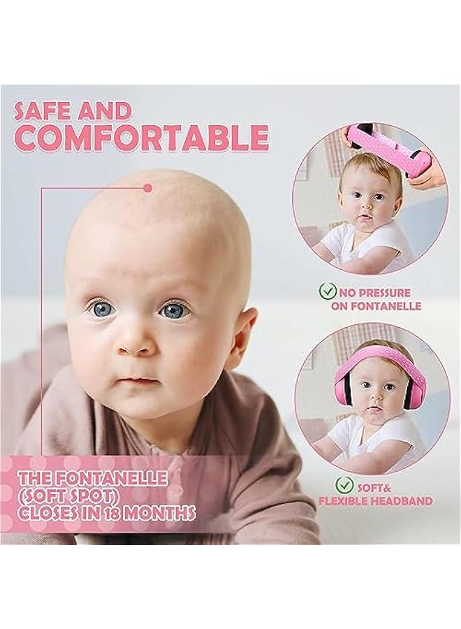 Gonice Baby Soundproof Earmuffs, Infant Ear Protection Headphones with Adjustable Elastic Headband, Soft and Breathable Baby Ear Defenders, Noise Cancelling Headphones for Baby  - Image 3