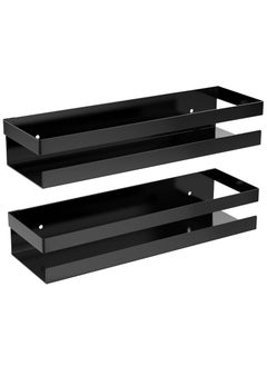 iSTAR iSTAR Metal Multi-Purpose Wall Mount Floating Shelf Wall Mounted Storage Shelves for Kitchen, Bathroom, Bedroom, Office (Small, Black) (Pack of 2)  - Image 1