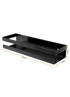 iSTAR iSTAR Metal Multi-Purpose Wall Mount Floating Shelf Wall Mounted Storage Shelves for Kitchen, Bathroom, Bedroom, Office (Small, Black) (Pack of 2)  - Image 3