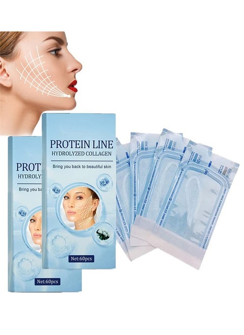 Protein Line Hydrolyzed Collagen,Soluble Protein Thread,Protein Thread Lifting Set,Protein Lifting Threading Set,Absorbable Collagen Thread for Face Lift (2 Box)