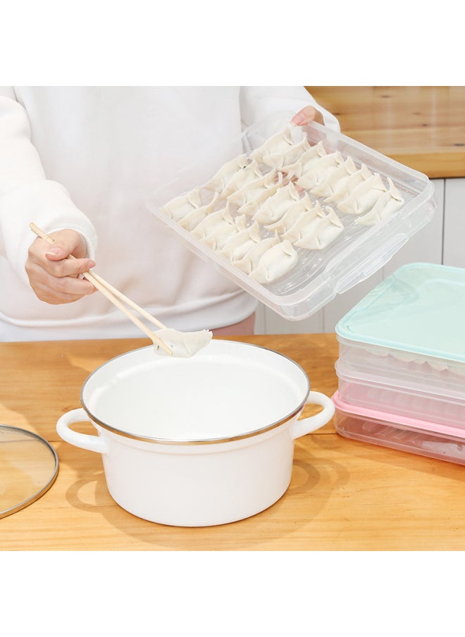 Generic - Multifunctional Dumpling Box Quick Freezing Water Dumpling Mixed Box Fridge Freshness Box Home Chicken Egg Dumpling Storage Box-Specifications:Upgraded Thick Pink "32*23*5]-Color:Four Layers And Four Covers - Image 1