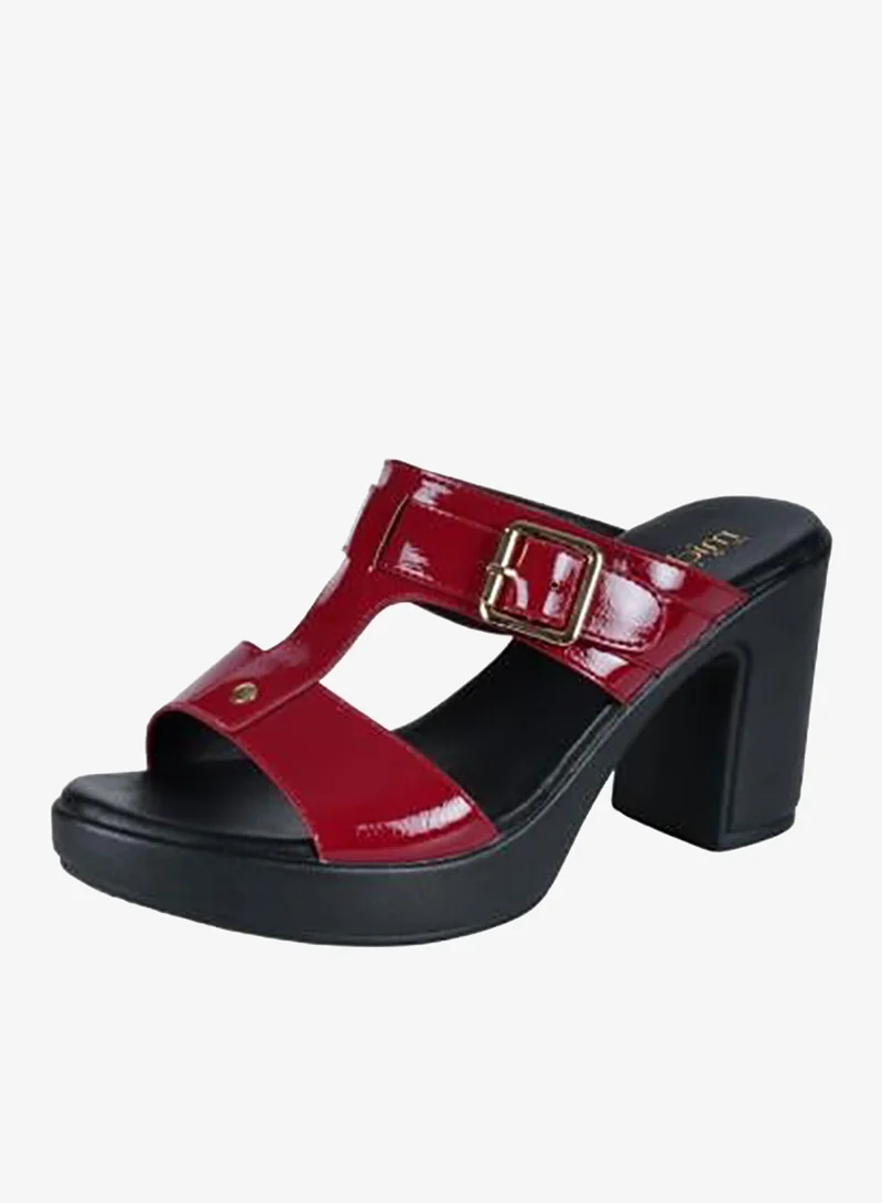 ميشيل مورجان صنادل ميشيل مورغان النسائية بكعب عالٍ لون بورجوندي