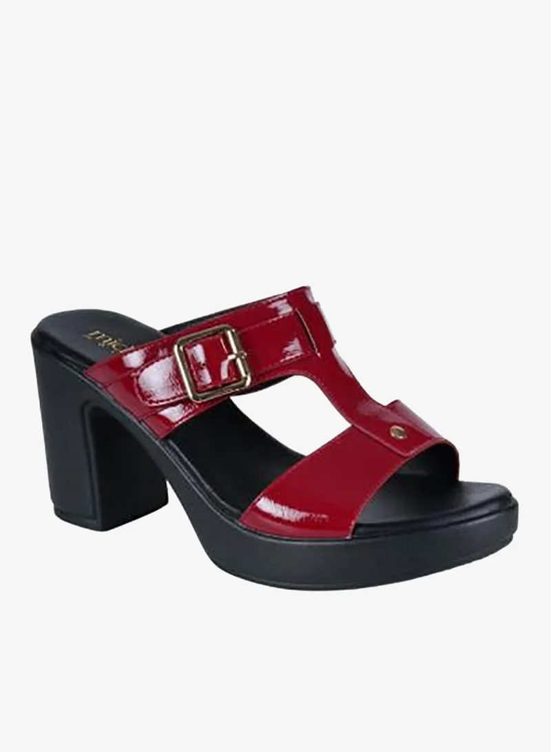 ميشيل مورجان صنادل ميشيل مورغان النسائية بكعب عالٍ لون بورجوندي