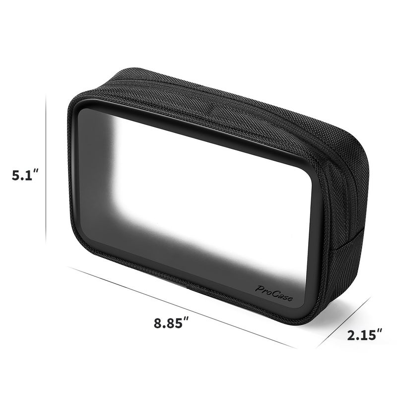 ProCase TSA Approved Travel Toiletry Bag Pouch, Matte Clear Travel Organizer Airport Carry-On Checkpoint Airline Compliant Storage Bag -2 Packs, Black - Image 5