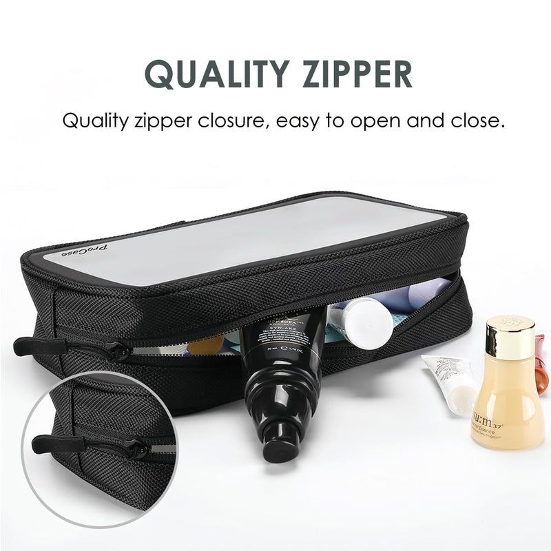 ProCase TSA Approved Travel Toiletry Bag Pouch, Matte Clear Travel Organizer Airport Carry-On Checkpoint Airline Compliant Storage Bag -2 Packs, Black - Image 4