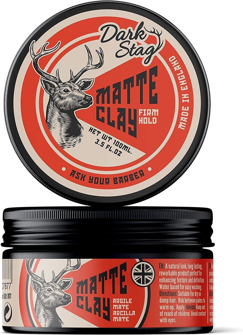 Dark Stag منتج تصفيف الشعر الاحترافي ديرك ستاج طين غير لامع 100 مل 35 أونصة ثبات قوي لمسة غير لامعة - Image 3