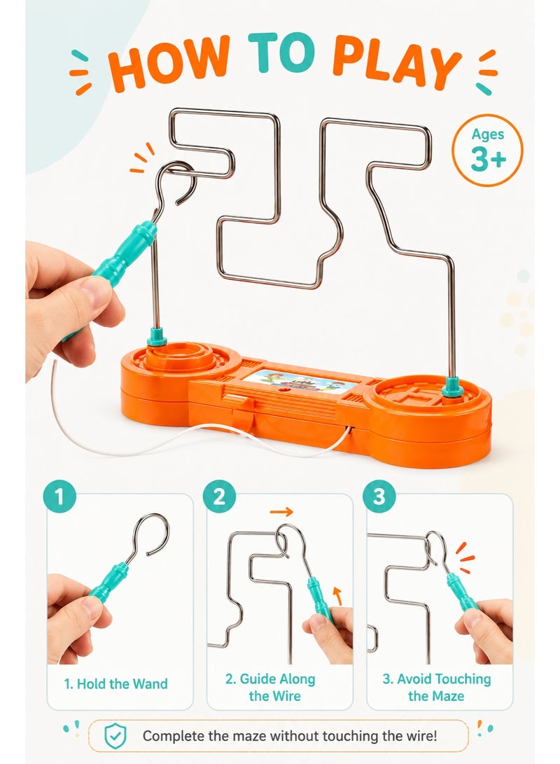Super Game Wire Maze Game for Kids, Don’t Touch The Wire Steady Hand Challenge Toy, Educational Hand-Eye Coordination Game, Fine Motor Skills Learning Toy, Ages 3+ - Image 3