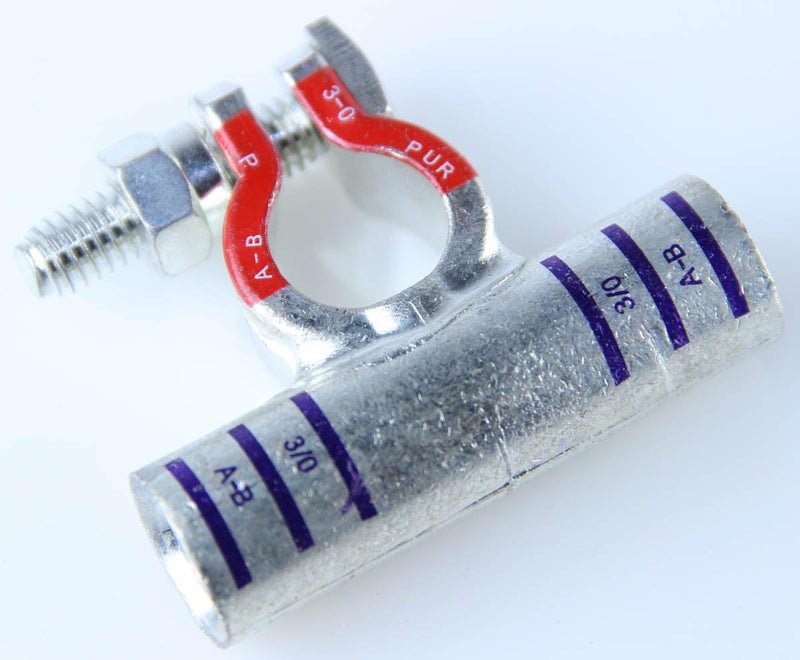 Crimp Supply 3/0 Ga. Positive Flag Battery Terminals (1 per pack) - Image 1