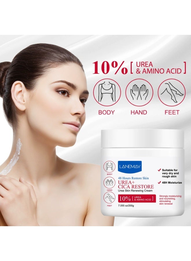 LANEMAY Cream, Urea Cica Repair+ Renewing Cream, Body Moisturiser for Dry, Rough, Bumpy Skin, with 10% Urea and Niacinamide, Hypoallergenic Fragrance, 200g - Image 2