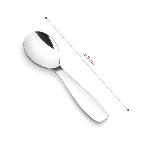 GS KITCHENWARE GS Stainless Steel Mini Spoon for Tea, Coffee, Sugar & Spices/Mini Spoon for All Tea Coffee Sugar & Spices Set of 6 (Silver Finish) Lenth-8.5 cm - Image 4