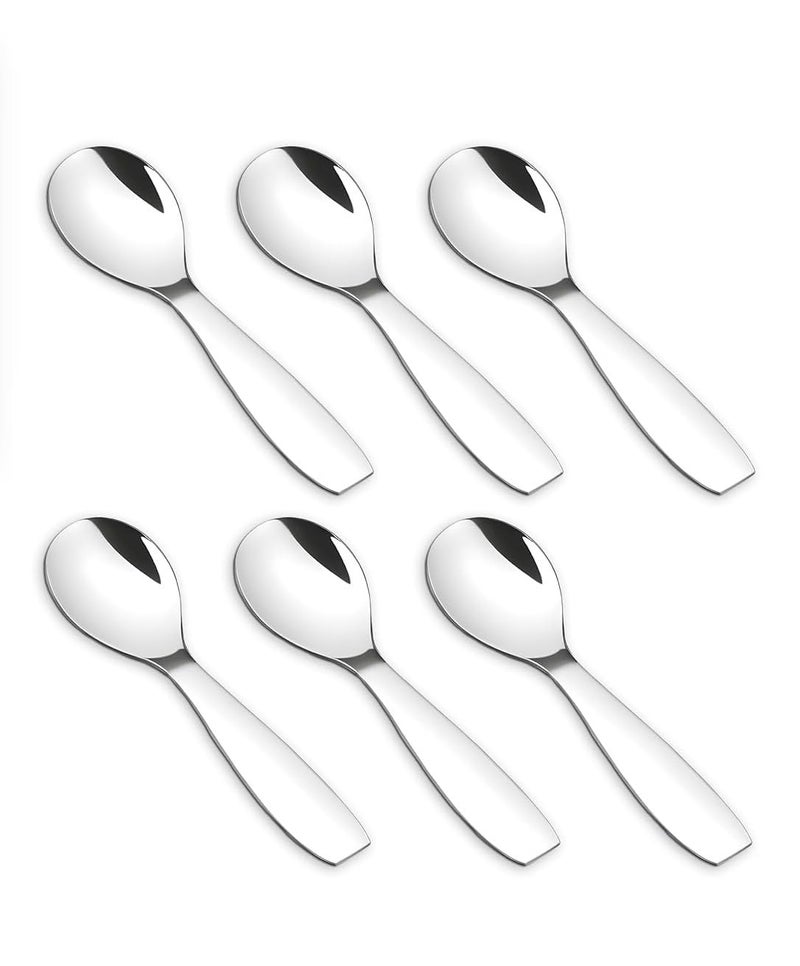 GS KITCHENWARE GS Stainless Steel Mini Spoon for Tea, Coffee, Sugar & Spices/Mini Spoon for All Tea Coffee Sugar & Spices Set of 6 (Silver Finish) Lenth-8.5 cm - Image 1
