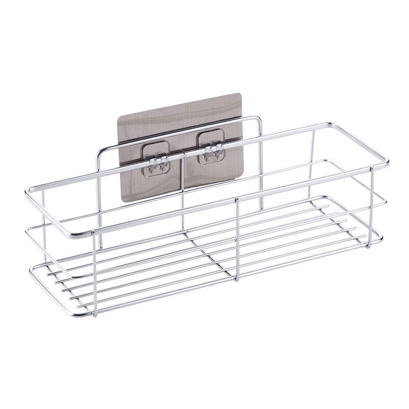 GREEYA SelfAdhesive Multipurpose Storage Rack Wall Mounted Stainless Steel Shelves Kitchen and Bathroom Storage Organizer - Image 1