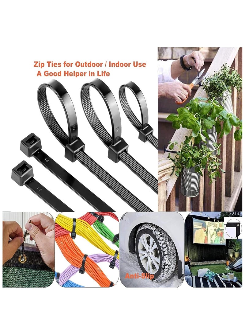 Duravel Nylon Zip Ties - Self Locking cable ties - Pack of 100 - Heavy Duty cable tie - High Weight Capacity-Nylon Cable Wire Ties for Indoor and Outdoor (BLACK, 25 CM LONG) - Image 4