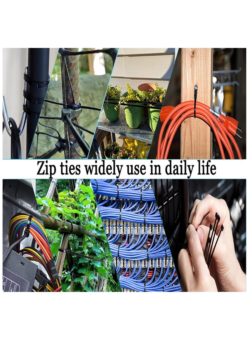 Duravel Nylon Zip Ties - Self Locking cable ties - Pack of 100 - Heavy Duty cable tie - High Weight Capacity-Nylon Cable Wire Ties for Indoor and Outdoor (BLACK, 25 CM LONG) - Image 5