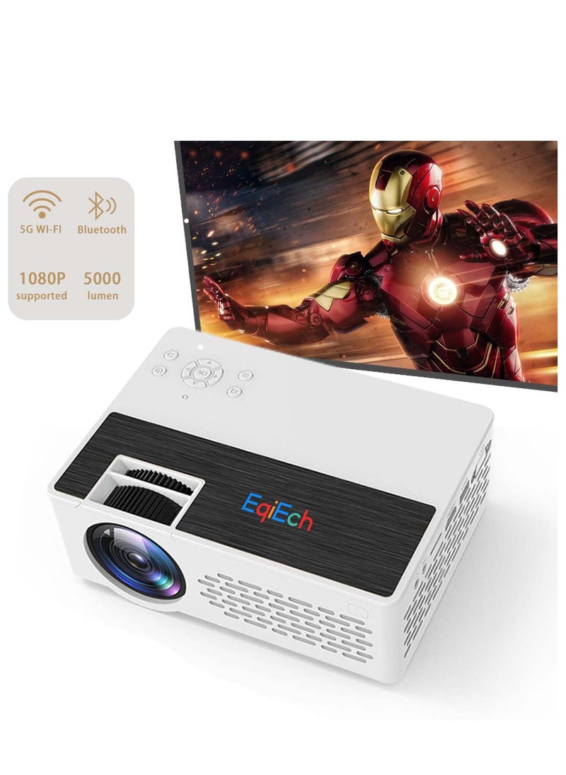 EqiEch - Portable Projector 5000 Lumen 1080P Full HD Supported Compatible With Bluetooth WiFi TV Stick Smartphone HDMI USB AV - Image 1