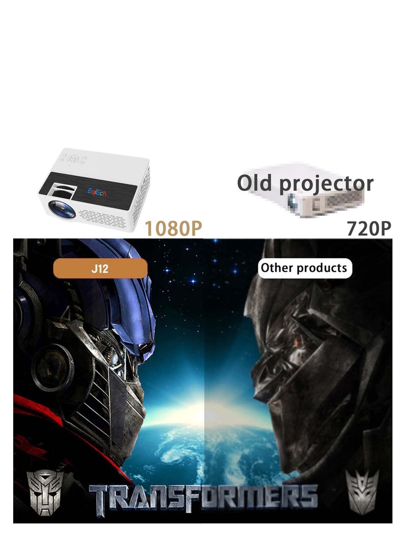 EqiEch - Portable Projector 5000 Lumen 1080P Full HD Supported Compatible With Bluetooth WiFi TV Stick Smartphone HDMI USB AV - Image 1