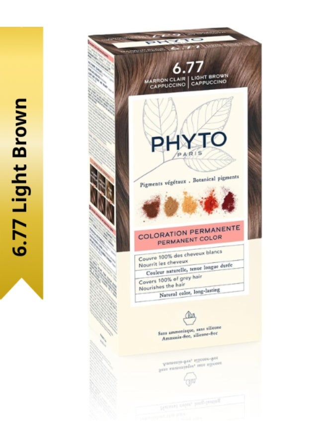 Phyto Color Permanent Color - Hair Colour: 6.77 Cappuccino Light Brown - Image 1