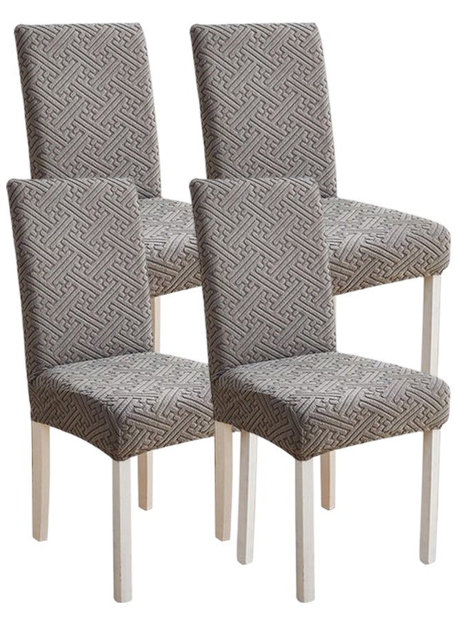 XiuWoo 4PC Set Stretch Dining Chair Cover Washable Removable Chair Slipcover Dining Chair Protector Cover for Kitchen Dining Room Hotel - Image 1