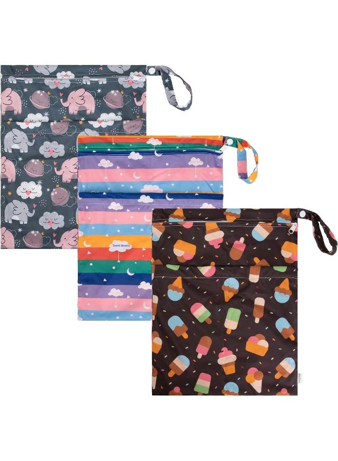 Babygoal Wet Dry Bags 3 Pack for Baby Cloth Diapers - Image 2