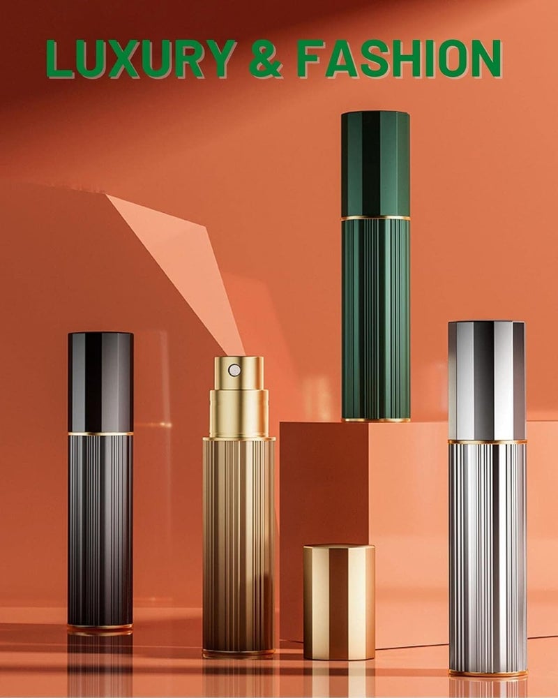 BRARIOS Travel Perfume Atomizer Refillable,Empty Portable Cologne Dispenser,Mini Aftershave Sprayer for Men and Women(Green 5ML) - Image 2