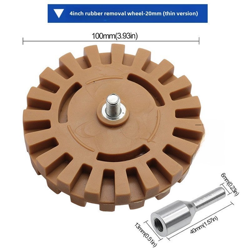 Pneumatic rubber removing plate rubber removing wheel rubber grinding wheel automobile tire polishing wheel 4 inch rubber removing wheel(4 inch rubber wheel -25MM) - Image 3