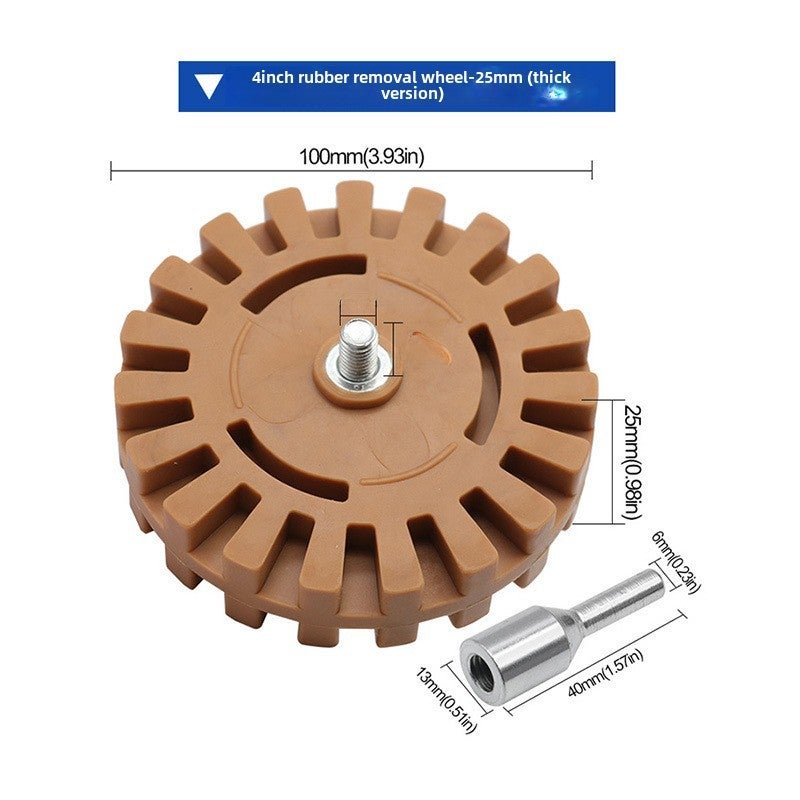 Pneumatic rubber removing plate rubber removing wheel rubber grinding wheel automobile tire polishing wheel 4 inch rubber removing wheel(4 inch rubber wheel -25MM) - Image 5