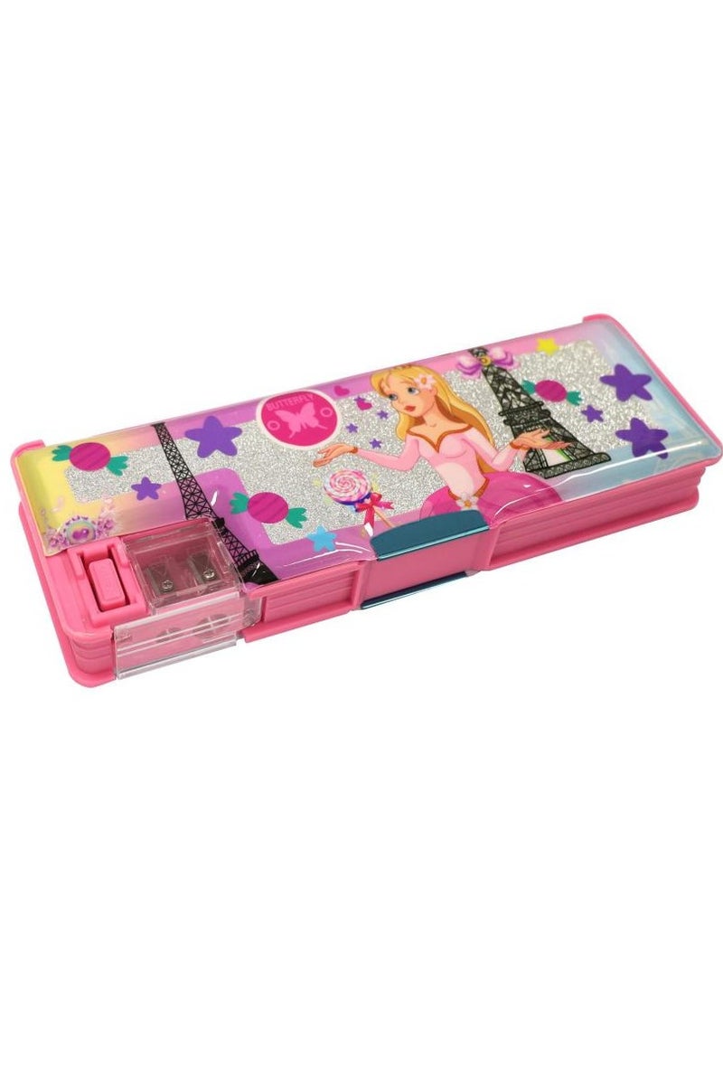 ROCO Hard Pencil Case Paris · 2 Compartment · Pink - Image 1