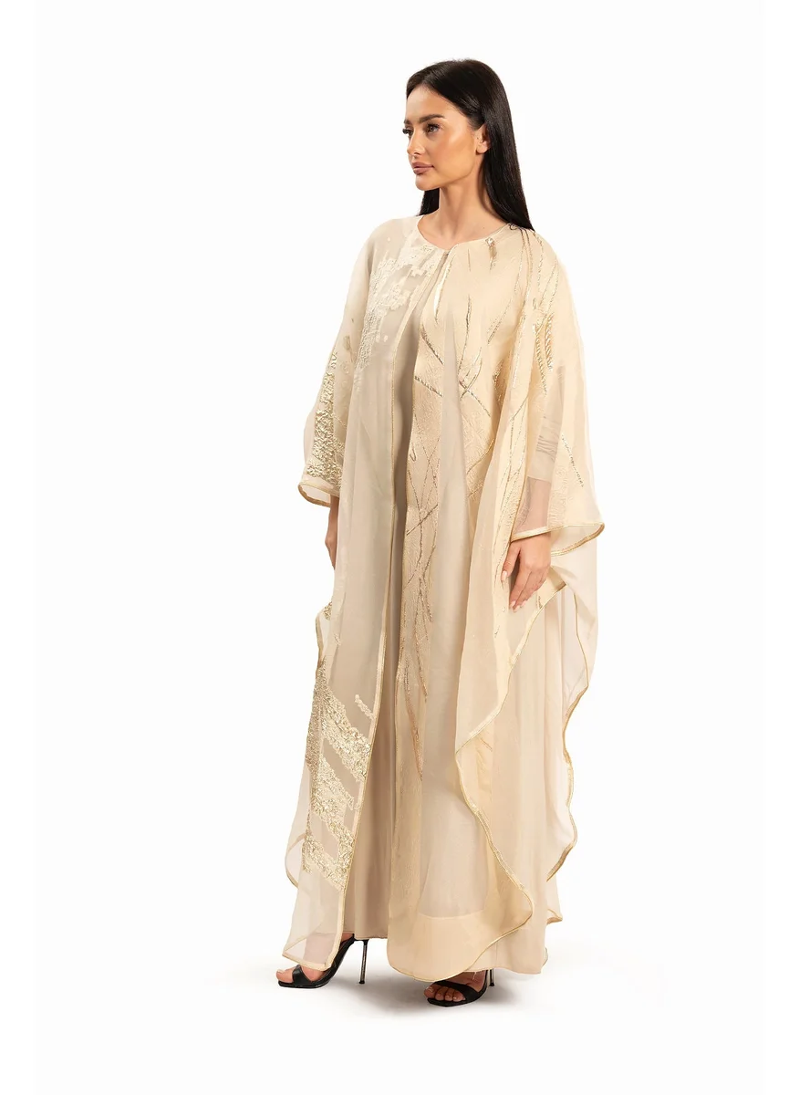 وي كرييت Women Beige with Lace Kaftan By WECRE8