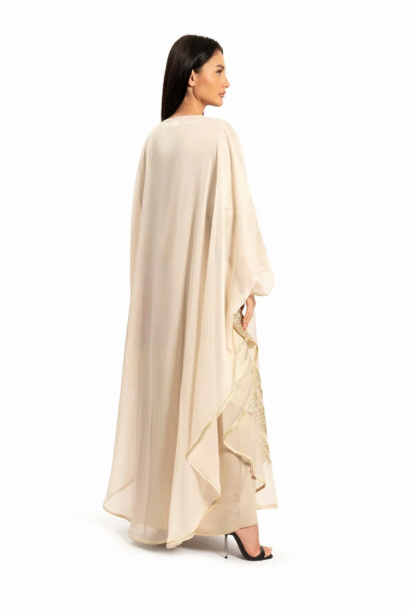 Wecre8 Women Beige with Lace Kaftan By WECRE8