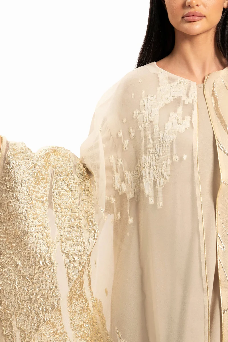 Wecre8 Women Beige with Lace Kaftan By WECRE8