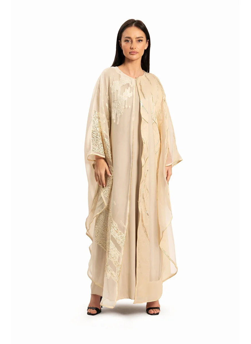 وي كرييت Women Beige with Lace Kaftan By WECRE8