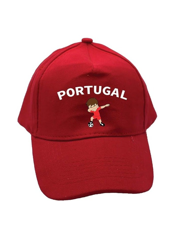 قبعة رياضية برتغالية بشريط فيلكرو قابل للتعديل للأطفال للجنسين - Image 1