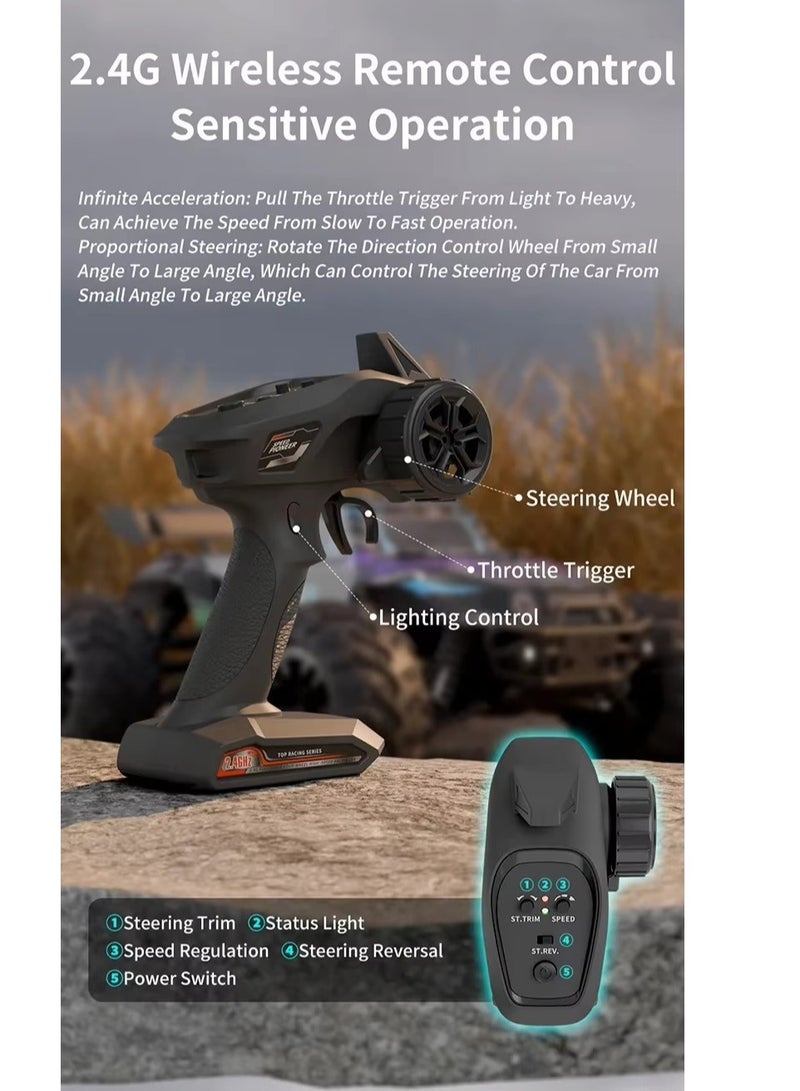 Gallop 1:16 Professional High-Speed Off-Road RC Car - 35km/h 4WD Remote Control Monster Truck with 2000mAh Battery - All-Terrain Climbing Vehicle with LED Lights - Perfect Gift for Boys, Adults & RC Enthusiasts - Image 5
