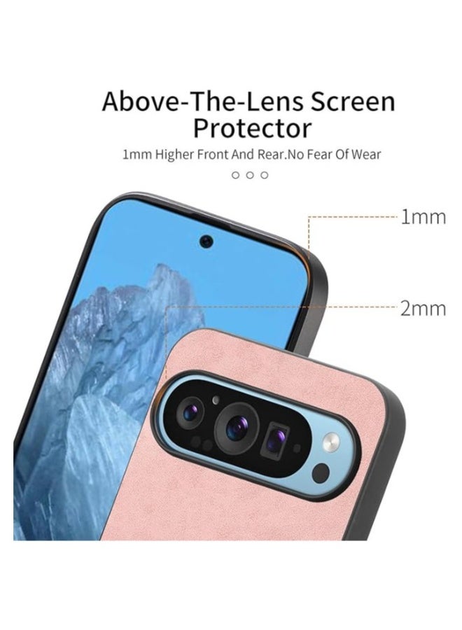 Leather Case Compatible with Google Pixel 9 Pro XL, 【Compatible with Mag-Safe】 Ultra-thin Shockproof Protection Case, Leather+TPU Phone Case for Google Pixel 9 Pro XL  - Image 2