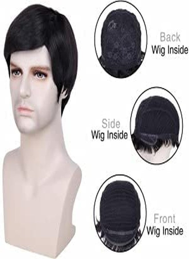 بلوشيا شعر مستعار كامل الرأس من BLUSHIA سهل التركيب والإزالة (عبوة من قطعة واحدة) للرجال والفتيان، لون أسود طبيعي - Image 3