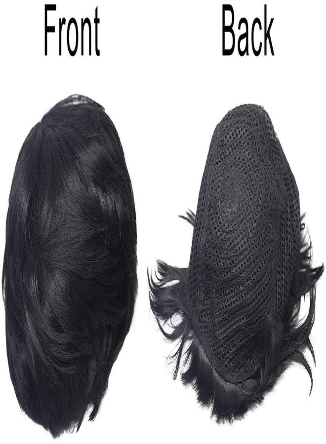 بلوشيا شعر مستعار كامل الرأس من BLUSHIA سهل التركيب والإزالة (عبوة من قطعة واحدة) للرجال والفتيان، لون أسود طبيعي - Image 4