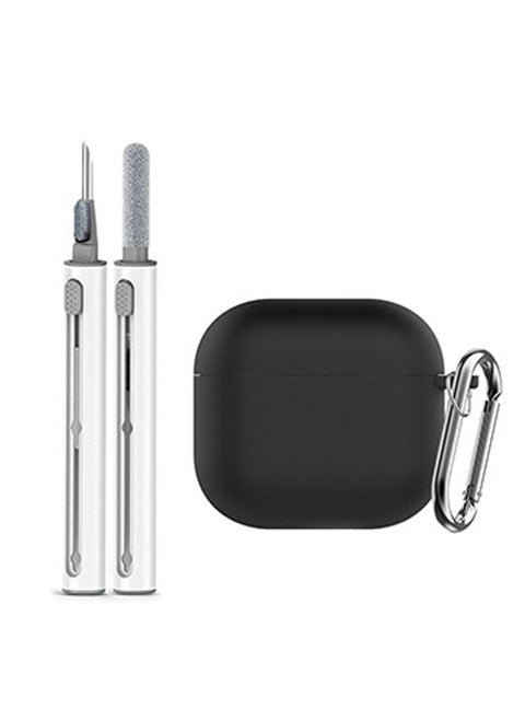 Soft Silicone Protective Case Cover for AirPods 4 with Cleaner Kit and Keychain
