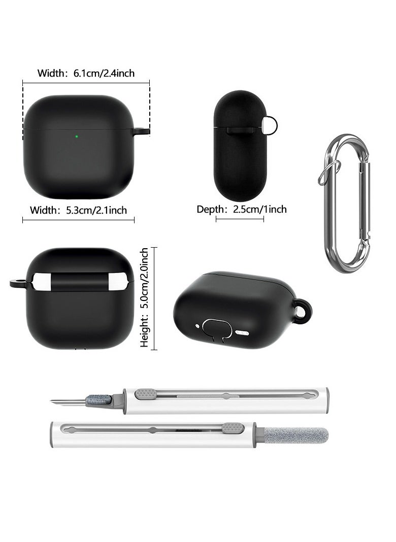 Soft Silicone Protective Case Cover for AirPods 4 with Cleaner Kit and Keychain