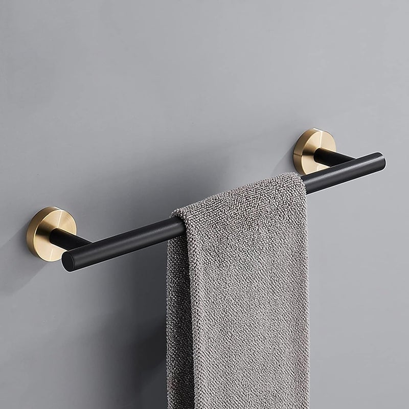 LUXIUR Towel Rod for Bathroom, 304 Grade Stainless Steel Towel Hanger for Wash Basin, Napkin Holder for Kitchen, Towel Bar, 24 Inch, Black Gold - Image 1