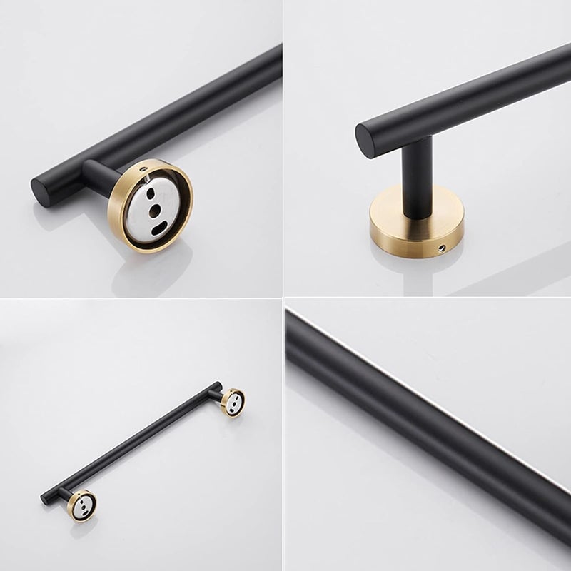 LUXIUR Towel Rod for Bathroom, 304 Grade Stainless Steel Towel Hanger for Wash Basin, Napkin Holder for Kitchen, Towel Bar, 24 Inch, Black Gold - Image 3