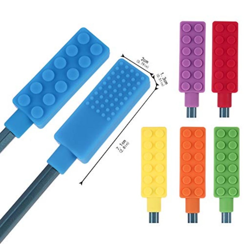 Chewable Pencil Chew Topper Chewy Sensory Fidget Toppers for,Oral Motor Special Needs, Pack of 6 - Image 3