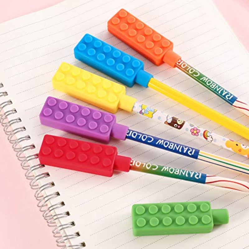 Chewable Pencil Chew Topper Chewy Sensory Fidget Toppers for,Oral Motor Special Needs, Pack of 6 - Image 5