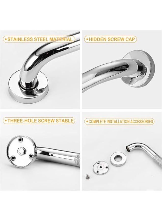 Shower Grab Bar, 12 Inch Bathroom Grab Bar, Stainless Steel Anti-Slip Grab Bars for Bathtubs and Showers, Handicap Shower Grab Bar for Seniors Elderly - Image 4